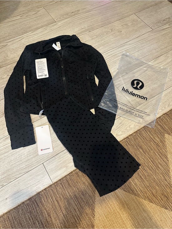 lululemon athletica Other - Lululemon Black Polka Dot Jacket &  Short Set 10